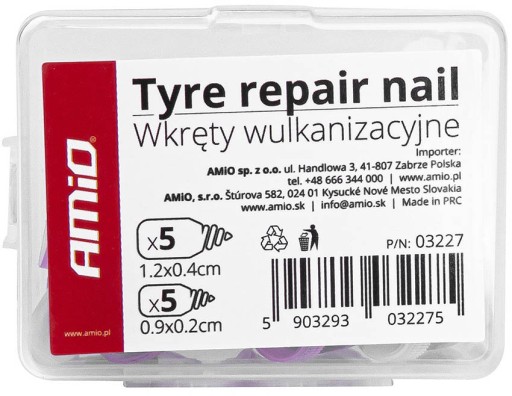 VULKANIZAČNÉ SKRUTKY SADA NA OPRAVU PNEUMATÍK x10 KOLÍKOV NA OPRAVU