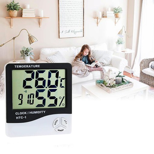 DIGITÁLNY TEPLOMER HYGROMETER HODINY METEOSTANICE 49