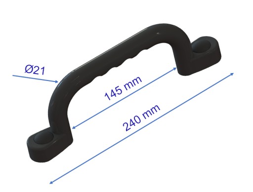SLNKO - IHRISKO RÚČKY 240 mm - 2 ks SO SKRUTKAMI ČIERNA BK