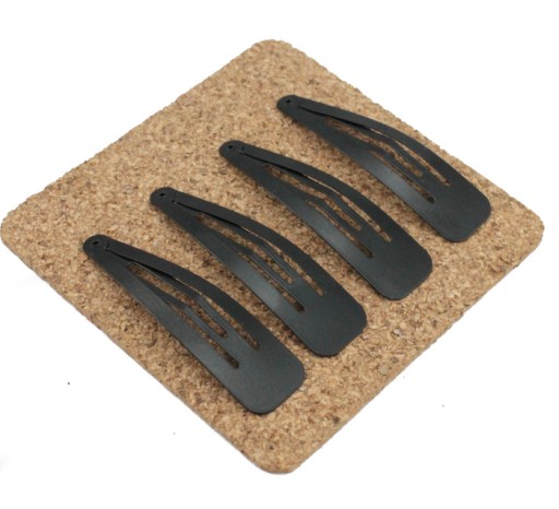 SPONKY DO VLASOV, MATNÁ ČIERNA, VEĽKÁ, 6,5 cm - 4 kusy, SET