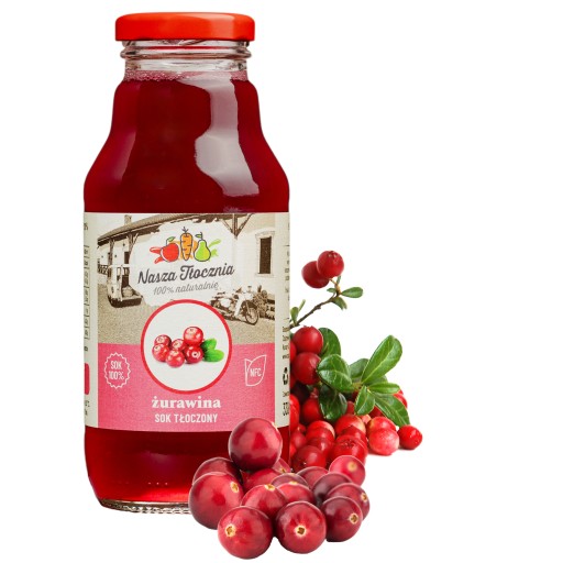 Šťava 100% CRANBERRIES Lisované brusnice NFC močové cesty bez cukru 330 ml