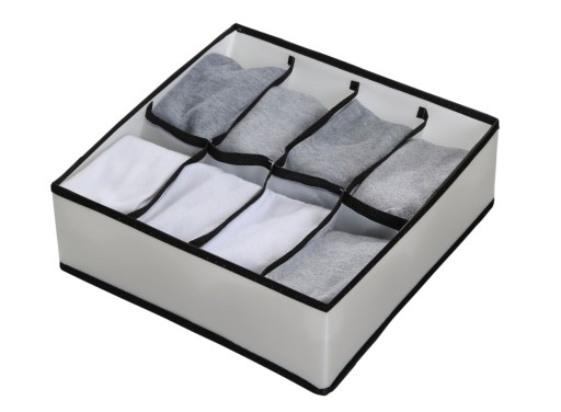 ORGANIZÁTOR ZÁSUVKY S 8 PRIHORKAMI 32x12x32 cm ČIERNO-BIELA