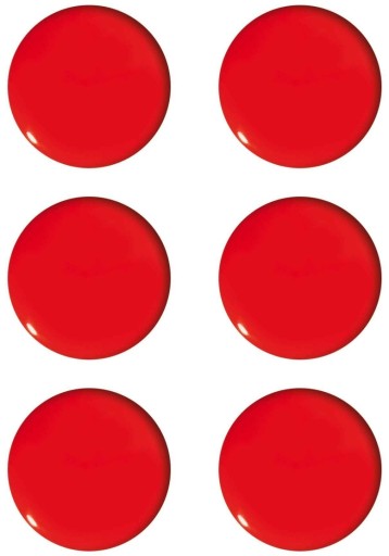 Okrúhle červené kancelárske magnety, 6 kusov