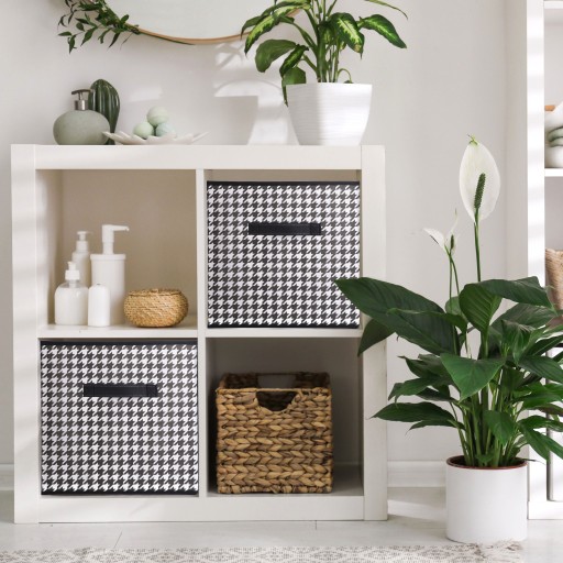 ORGANIZÁTOR ŠATNÍKA na prikrývky, oblečenie, textilný box 31x31x31 cm s rúčkou