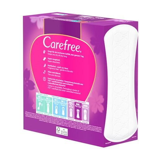 CAREFREE Plus Veľké hygienické vložky Light Scent 64 ks