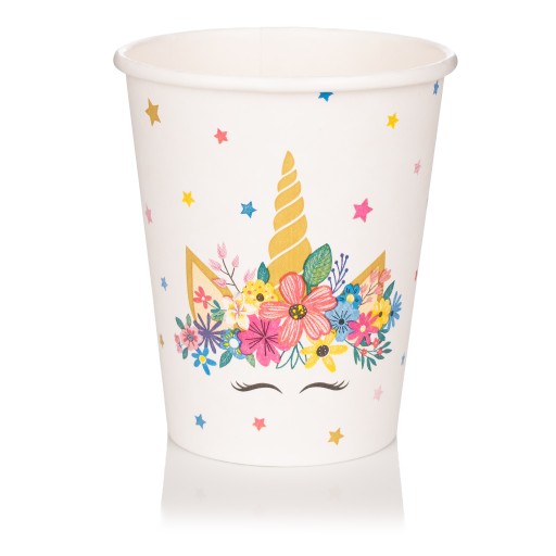 Poháre Papierové poháre s jednorožcom 250ml, 10 kusov