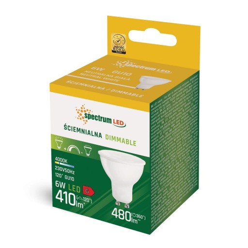 GU10 6W stmievateľná LED žiarovka WOJ+14385 Spectrum