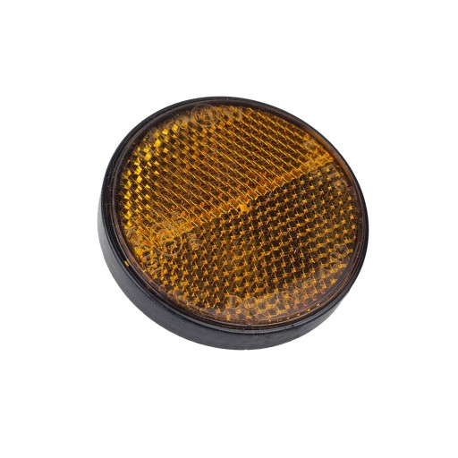 REFLEKTOR 59mm okrúhly žltý so závitom a maticou, moped, príves na štvorkolku