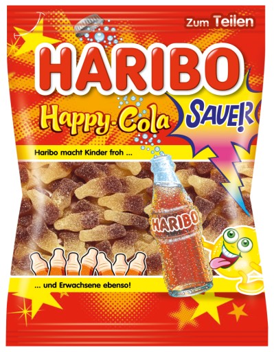 Haribo Happy Cola kyslé kolové želé 175g