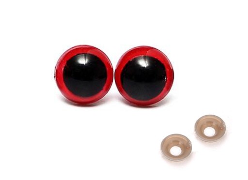 BEZPEČNOSTNÉ OČI ČERVENÉ BEZPEČNOSTNÉ OČI 10mm C7