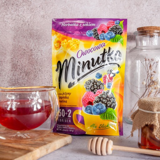 Express ovocný čaj so šťavou černice čučoriedka malina 32 T. Minutka