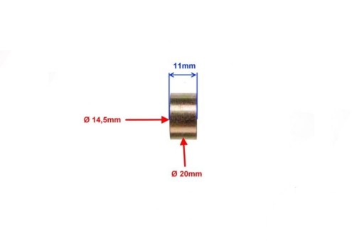 Puzdro prednej nápravy, 4T podložka pre skúter, 14,5x20x11 mm