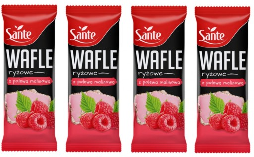 Sante Ryžové vafle s malinovou polevou 66 g x 4 ks