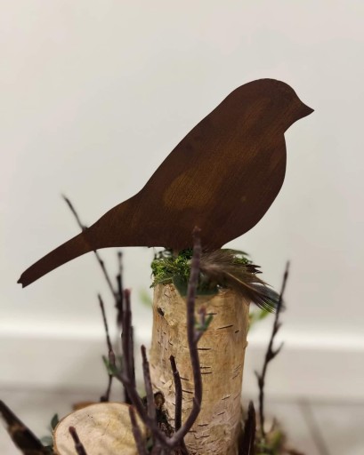 Bird Bird Bullfinch na nalepenie Dekorácia Záhradná dekorácia A-board Corten efekt