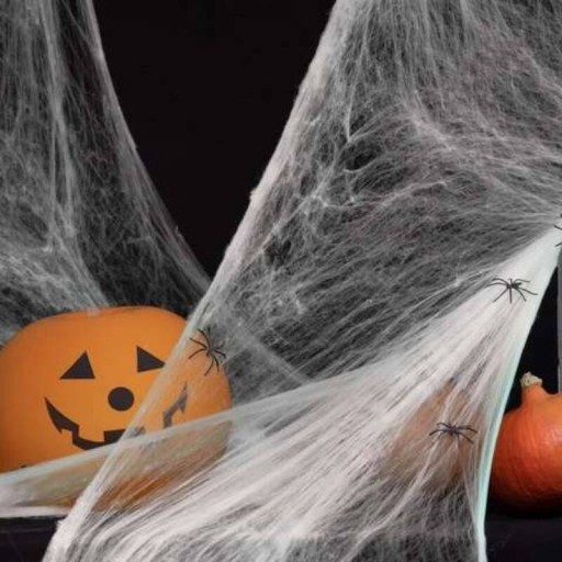 UMELÉ VEĽKÉ PAVUČINY BIELE PAVÚKY NA HALLOWEENSKÚ DEKORÁCIU