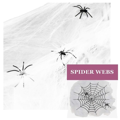 UMELÝ PAVÚČIK BIELY HALLOWEEN 2 PAVÚKY 20g OZDOBA OZDOBA S PAVÚKMI