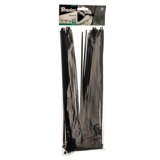 Čierne sťahovacie pásky 4,8x350mm 100 ks.