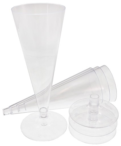 Plastové poháre na šampanské, 100 ml, 12 ks