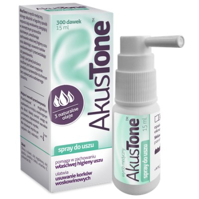 Akustone ušný sprej, odstránenie ušných mazových zátok 15 ml