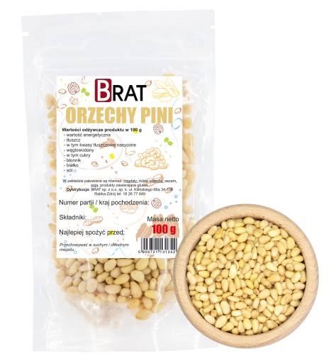 píniové oriešky 100g Prírodné píniové oriešky