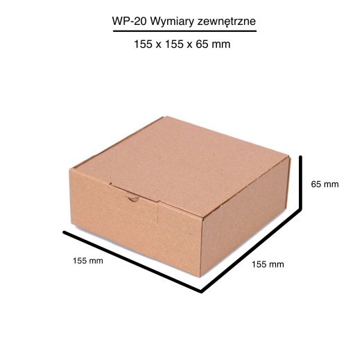 Tvarovaná kartónová krabica 150x150x60 WP20 štvorcová krabica Veľkosť A 25 ks