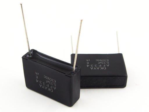 KONDENZÁTOR 330nF / 630V POLYPROPYLÉN MKP - OKAYA AFP - JAPONSKO - 2 KS