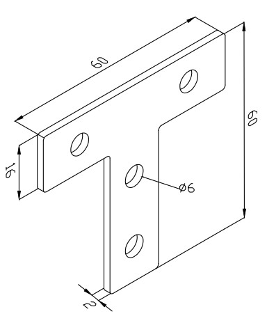 MINI T-SHAPE PLOCHÝ TYČOVÝ KONEKTOR, HLINÍK 2020