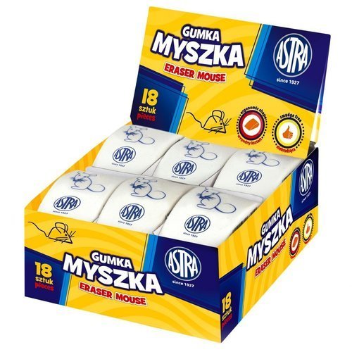 ASTRA GUMA NA MYŠI NA VYMAZÁVANIE A Otryskanie ŠKOLSKEJ CERUZKY, BIELA
