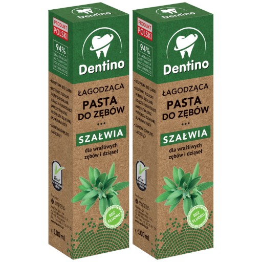 Dentino Upokojujúca zubná pasta Sage bez fluoridu 2x100ml