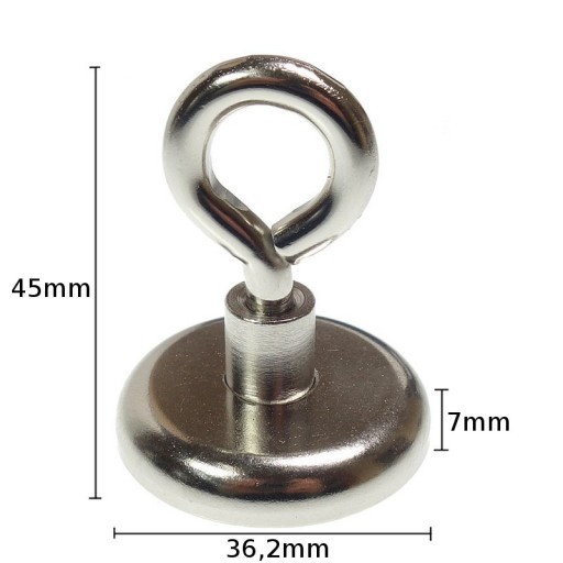 Neodymový magnet 36x7 mm 35kg s držiakom EAR