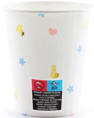 BOY or GIRL BABY SHOWER GENDER REVEAL papierové poháre 200ml 6ks
