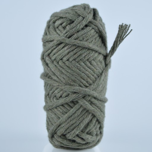 Krútená bavlnená makramé šnúra, 3mm, 20m, khaki