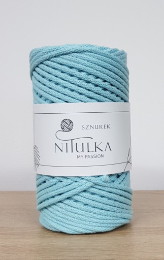 Bavlnená pletená šnúrka 5mm 100m - MINT