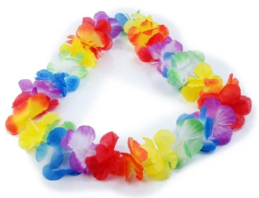 Havajský náhrdelník Hawaii Aloha Colorful Flowers Bachelorette Party 90cm