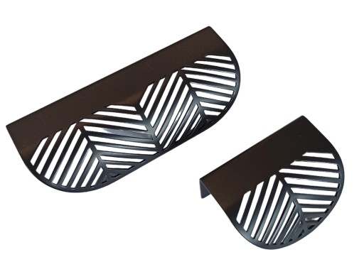 HRANOVÁ NÁBYTKOVÁ KĽÚČKA FADO PRELARÁNÁ RYBIA kosť 40 mm / 60 mm MAT ČIERNA