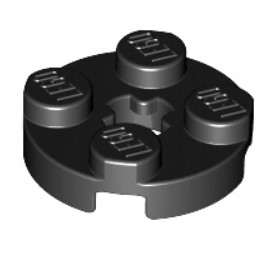 LEGO tanier okrúhly 2x2 čierny čierny 10 dielikov 403226 4032