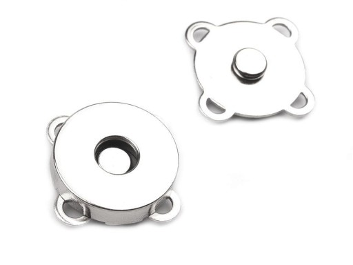 Magnetická spona, magnet na tašku, poniklované striebro, 18mm