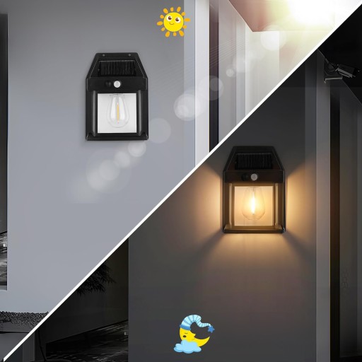 LED SOLÁRNE LAMPY VONKAJŠIE NÁSTENNÉ LAMPY SÚMRAK SNÍMAČ POHYBU