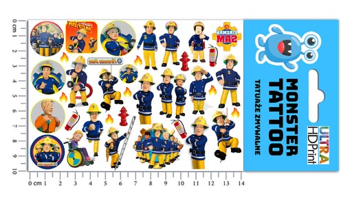 MEGA SET NÁLEPOK + TETOVANIE HASIČ SAM FIREMAN