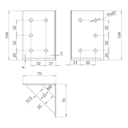 Uhlová plachta do rohu postele 70 x 70 x 105 (S KROKOM M8)