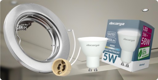 LED STROPNÝ RÁM SVETLA HALOGÉNOVÉ okrúhle, MATNÉ STRIEBORNÉ, ŽIAROVKY GU10