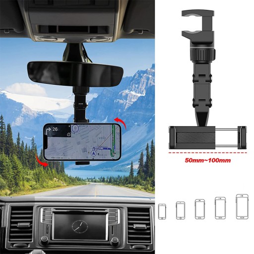 DRŽIAK NA AUTOTELEFÓN NA SPÄTNÉ ZRKADLO DO AUTO 360°