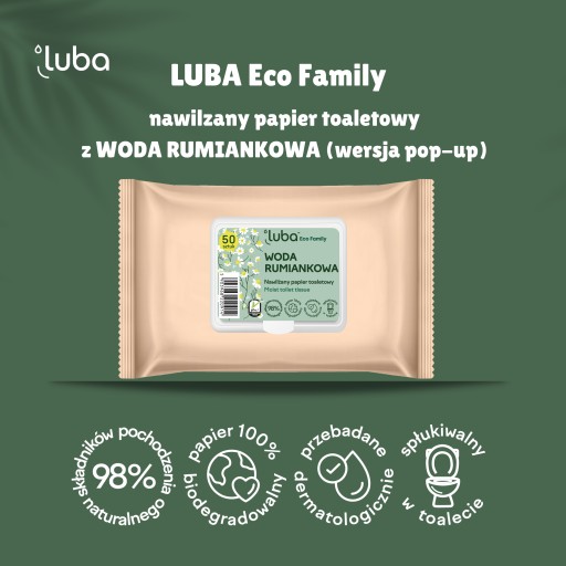 Toaletný papier Luba ECO Family vlhčený s HAMANČKOVOU VODOU (vyskakovacia verzia