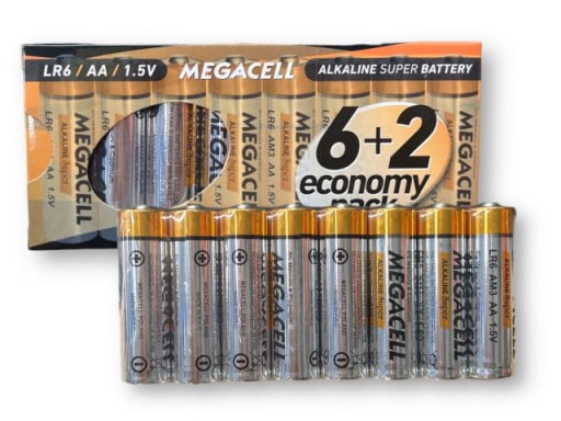 Megacell AA alkalická batéria (R6) 8 ks.