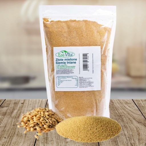 Zlaté mleté ľanové semienko, odtučnené 1000G 1kg mleté GOLDEN FLEX