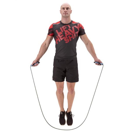 Švihadlo RUBBER ROPE, odolné, s ložiskami v rukovätiach, POHODLNÉ, 275 cm HMS