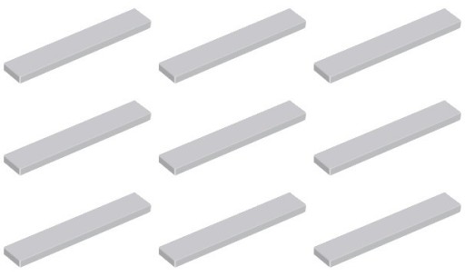 LEGO TILE 6636 TILE 1x6 svetlo šedá (9g) 9 ks.