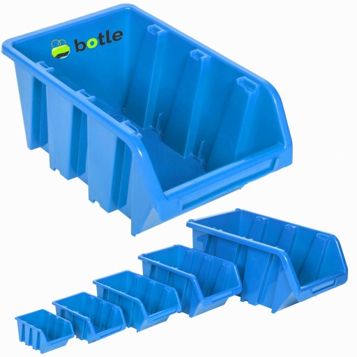 5x odpadkový box dielenský kontajner 80x115x60 modrý