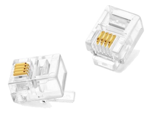 Zástrčka RJ11 6P4C, balenie 100 ks, bezfarebná