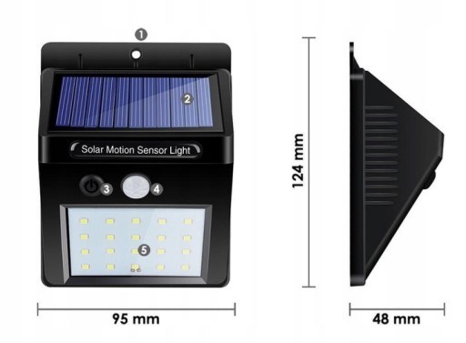 20LED SOLÁRNE LAMPY S POHYBOVÝM A SNÍMAČOM SÚMRAK
